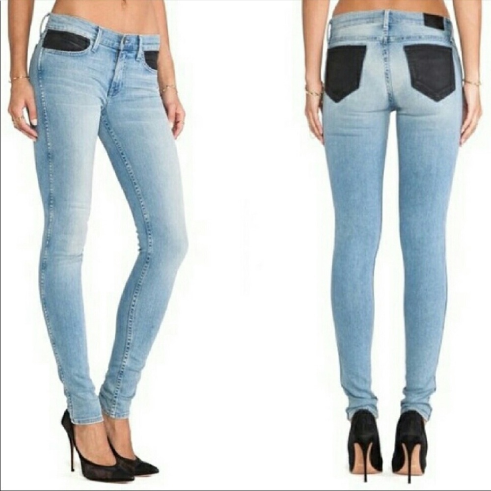 Wildfox Lily Skinny Jeans with Black Pockets